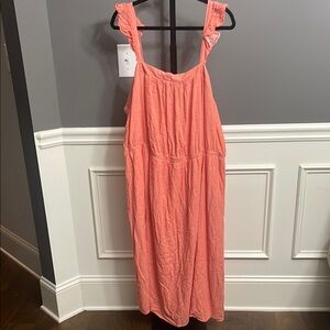 Old Navy Coral Sleeveless Ruffle Dress
